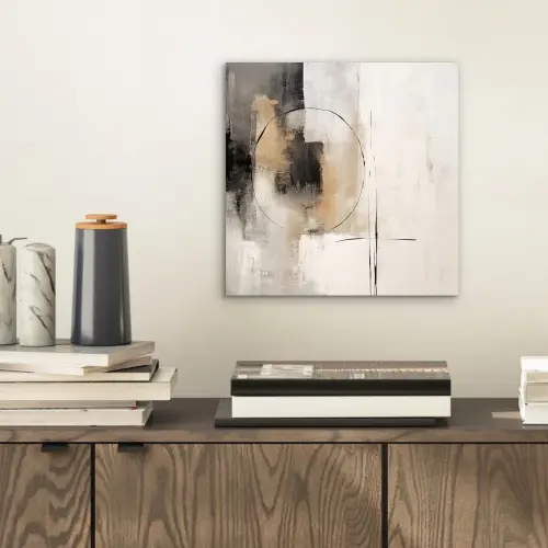 Kunst - Abstract - Grijs - Industrieel aluminium wit klein -sfeer1