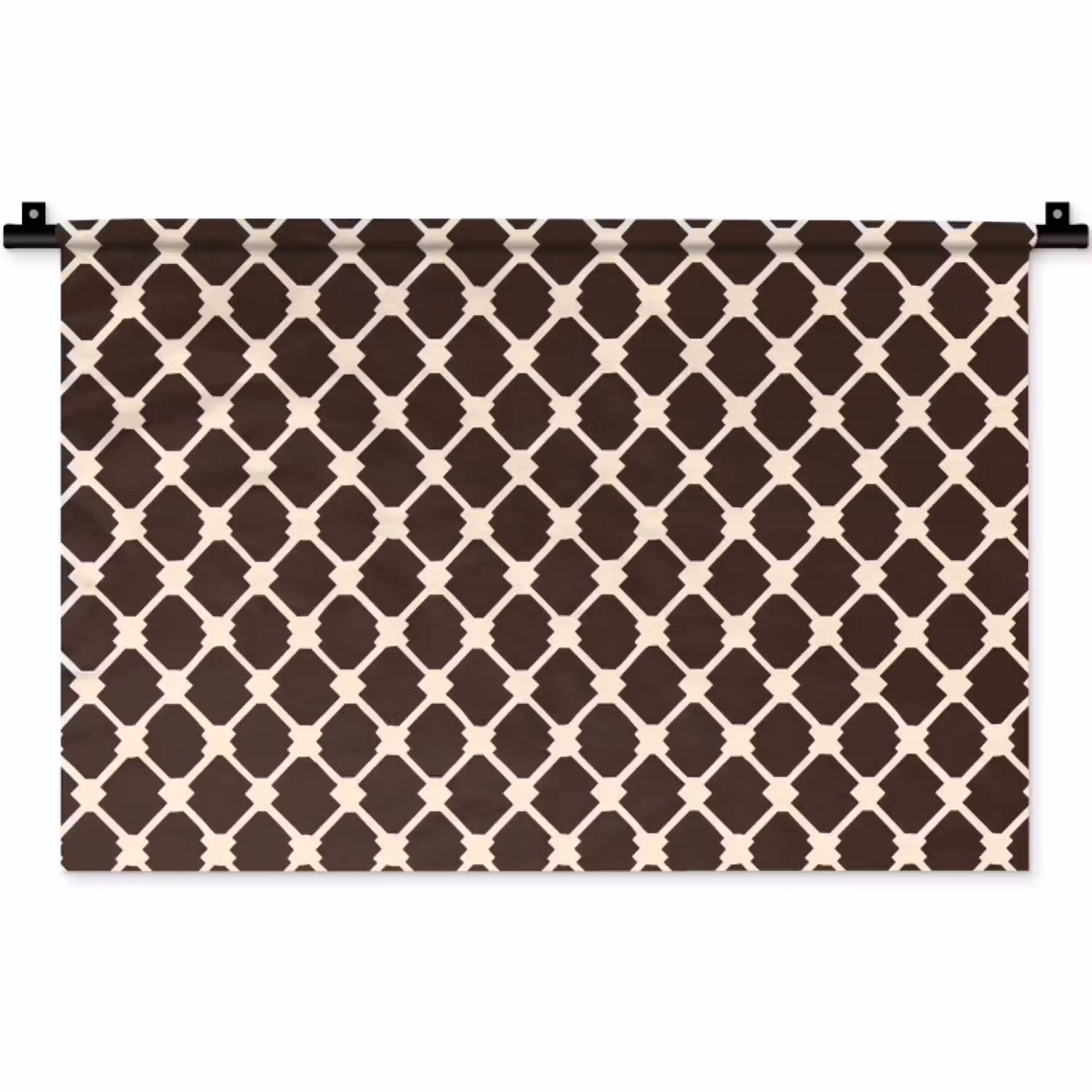 Bruin - Ruitpatroon - Geometrisch Wandkleed katoen klein 269 -zz3d
