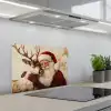 Kerstman - Rendier - Kerst - Christmas keuken achterwand spatscherm klein -3d_schuin