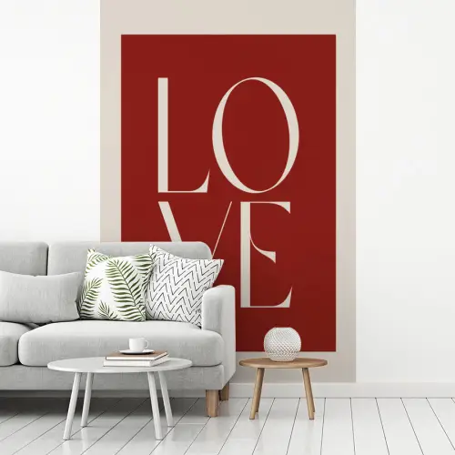 Love - Rood - Minimalistisch fotobehang vinyl groot -woonkamer