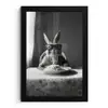 Konijn - Bunny - Zonnebril - Tafelkleed - Pasta - Schattig fotolijst zwart zonder passe partout klein -3d