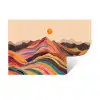 Zon - Kleurrijk landschap - Bergen Muursticker klein -3d