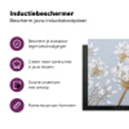 Illustratie - Bloemen - Blauw Inductie beschermer vinyl 3mm klein -zzzzzzz-cc-usp
