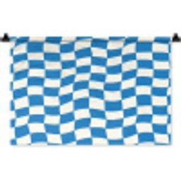 Golvend - Patroon - Blauw Wandkleed katoen klein 269 -zz3d