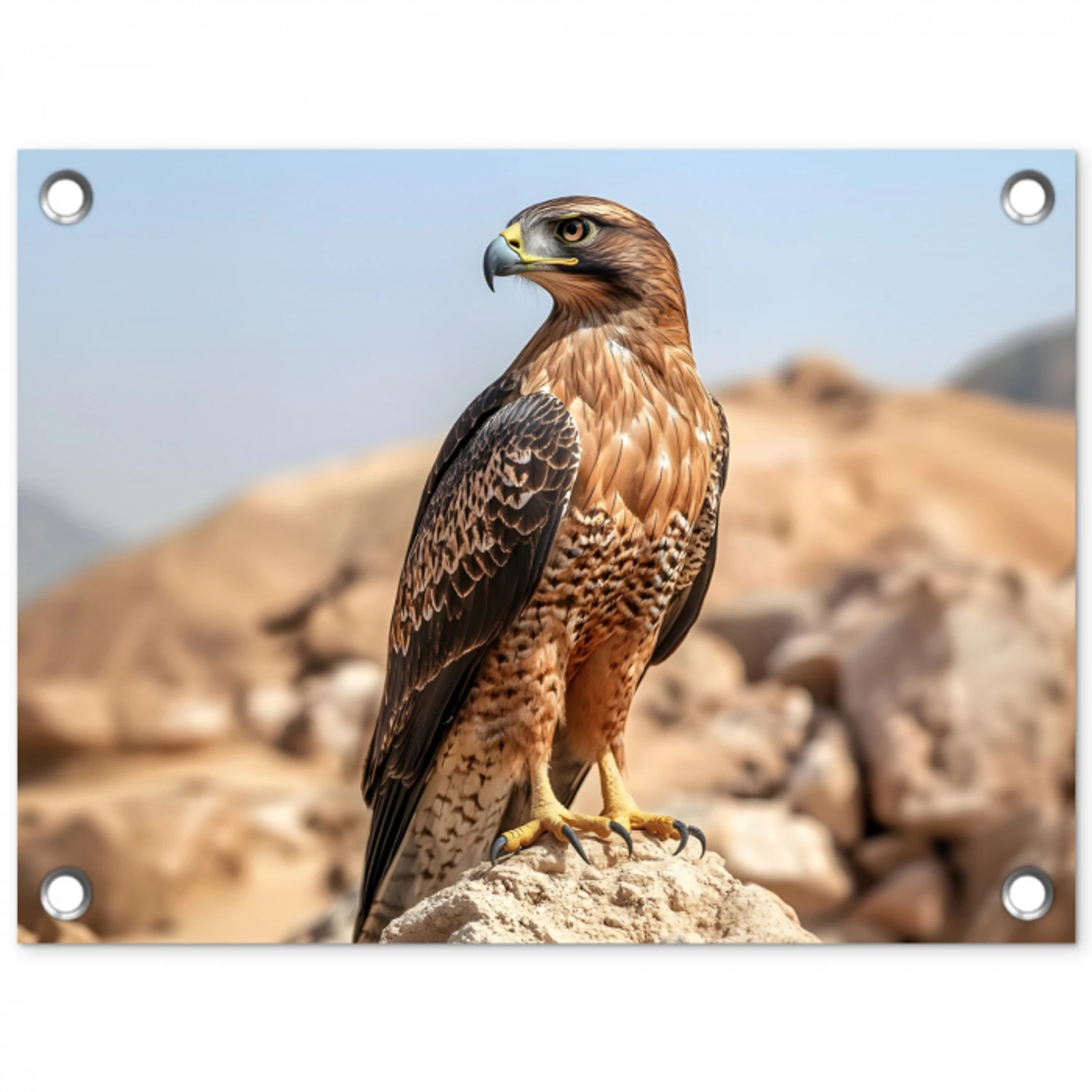 Valk - Vogel - Rots - Macht tuinposter los doek klein -3d