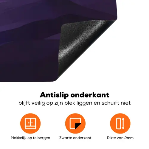 Heuvels - Paars - Mist - Zon Inductie beschermer vinyl 3mm klein -zzzzzzz-td-onderkant