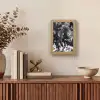 Springen - Paard - Zwart - Wit Light Box met kabel (Tafellamp) klein -sfeer2