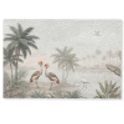 Kraanvogels - Palmbomen - Tropisch Deurmat klein -zkaufland3d