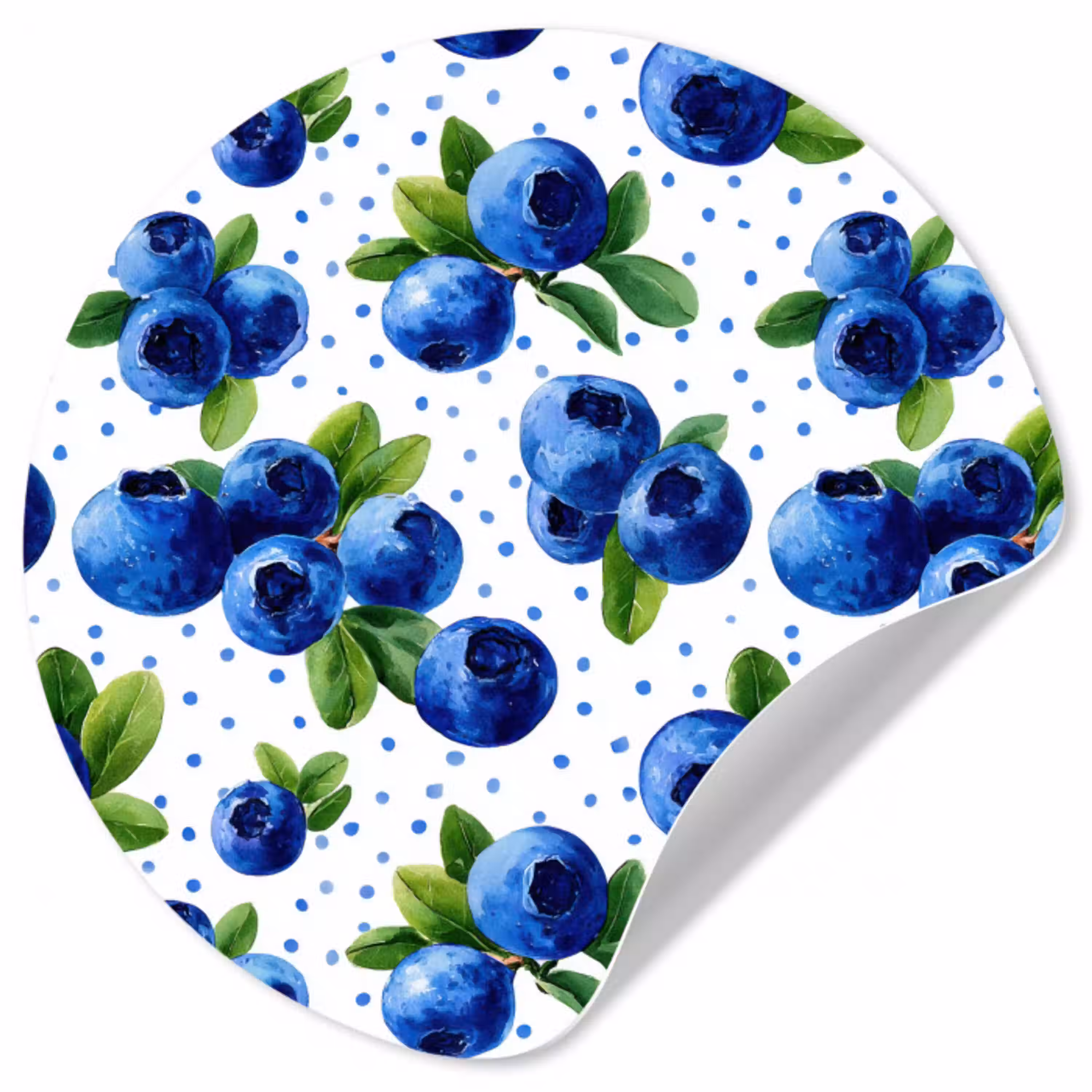 Bessen - Patroon - Blauw Wandcirkel behangsticker klein 186 -3d