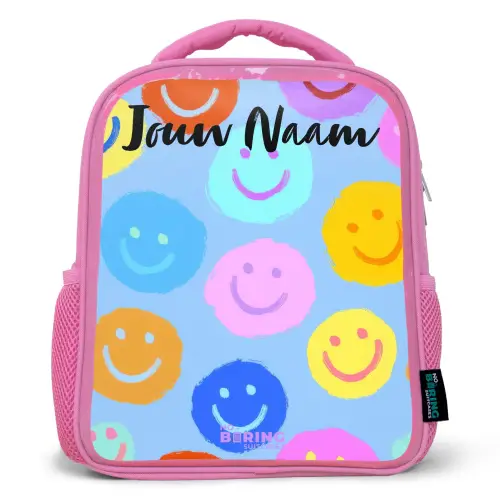 Vrolijk patroon van smileys Kinderrugzak - Roze middel -3d