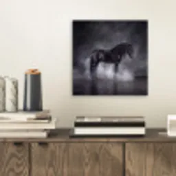 Paard - Magisch - Zwart aluminium wit klein -sfeer1