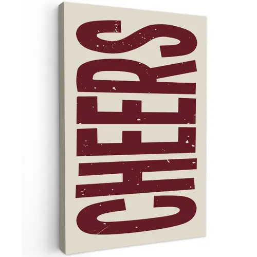 Red - Cheers - Decoratie - Beige Tuinposter op houten frame 2 cm dik klein -3d