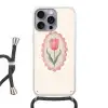 Tulp - Lijst - Ovaal - Illustratie Hoesje iPhone 16 Pro Max met koord klein -3d