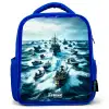 Schepen in de zee Kinderrugzak - Blauw middel -3d