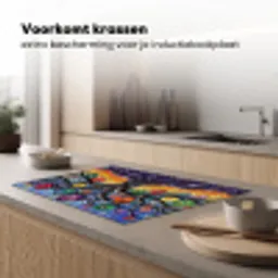 Levensboom - Mozaïek - Bloemen - Kleurrijk - Vrolijk Inductie beschermer vinyl 3mm klein -sfeer1