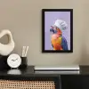 Papegaai - Koksmuts - Paars - Cute fotolijst zwart zonder passe partout klein -sfeer1