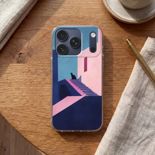 Astronaut - Neon - Roze - Wolken Telefoonhoesje iPhone 17 Pro klein -sfeer1