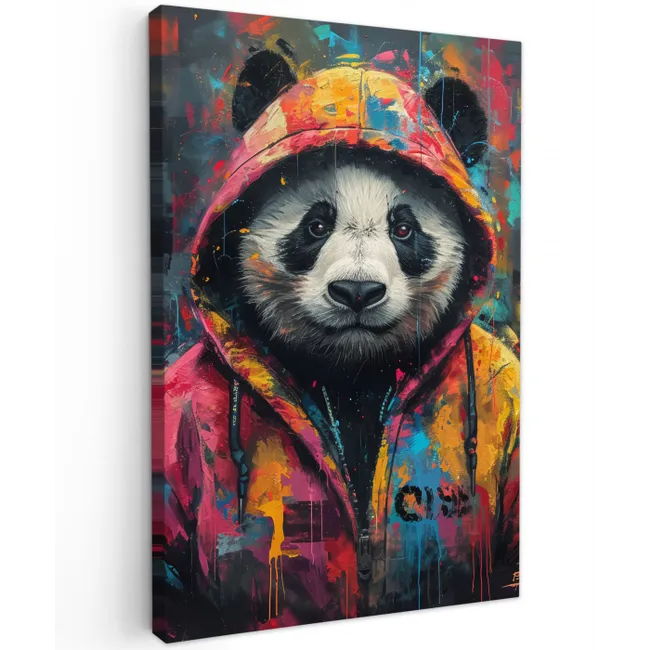 Graffiti - Panda - Jas - Kleurrijk canvas 2cm klein -z3d