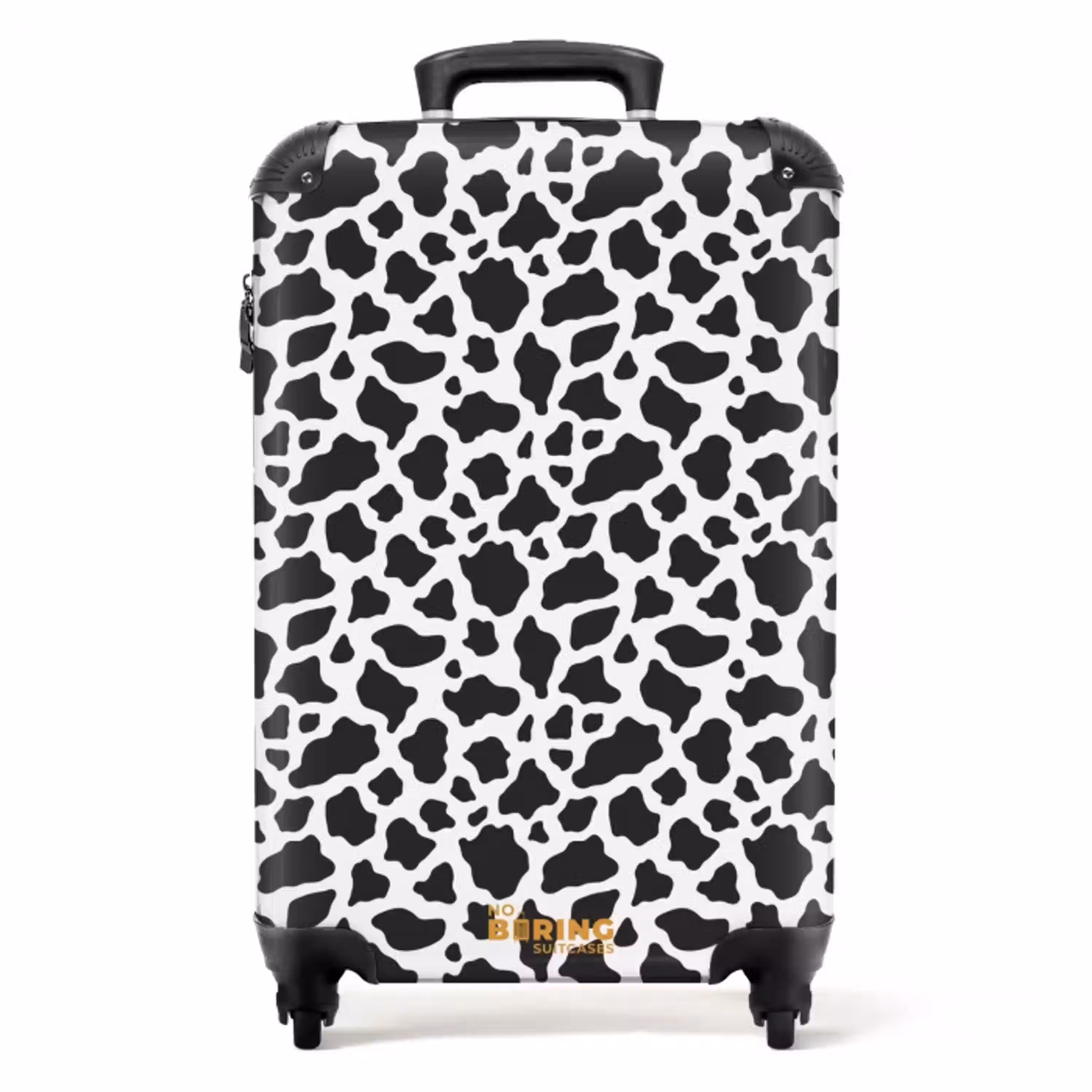 Zwart wit koeienvlekkenpatroon NBS - Handbagage koffer - Volwassenen Unisex middel -productfoto_recht