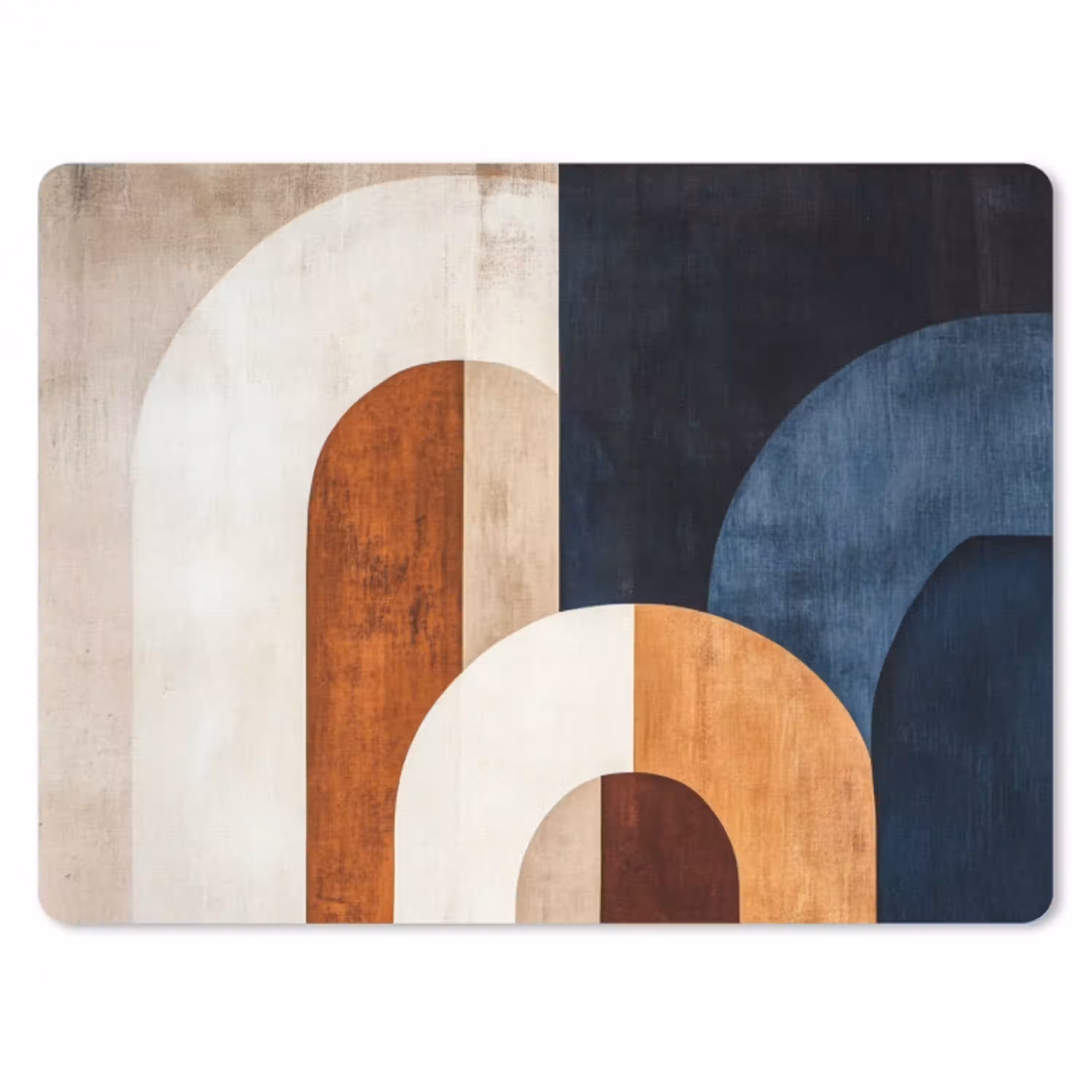 Abstract - Vormen - Donkerblauw muismat rubber klein -3d