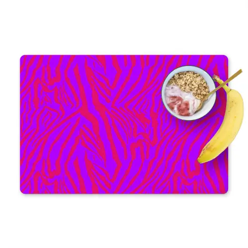 Zebra - Neon - Roze - Paars Placemat vinyl groot 368 -zzzproduct_Kitchenyeah-website