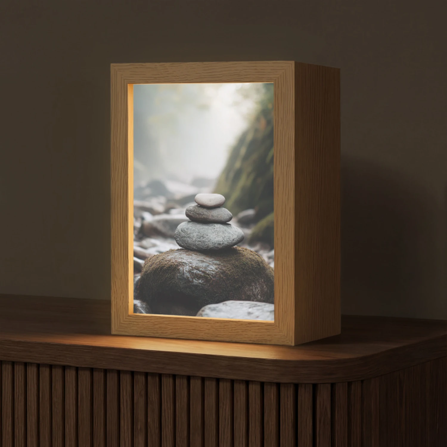 Stenen - Stapel - Natuur Light Box met kabel (Tafellamp) klein -z3d_website