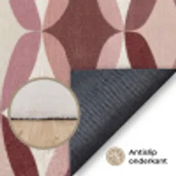 Ovaal - Textuur - Roze Vloerkleed Rechthoek klein 1091 -uniquesellingpoint_antislip_NL_DE