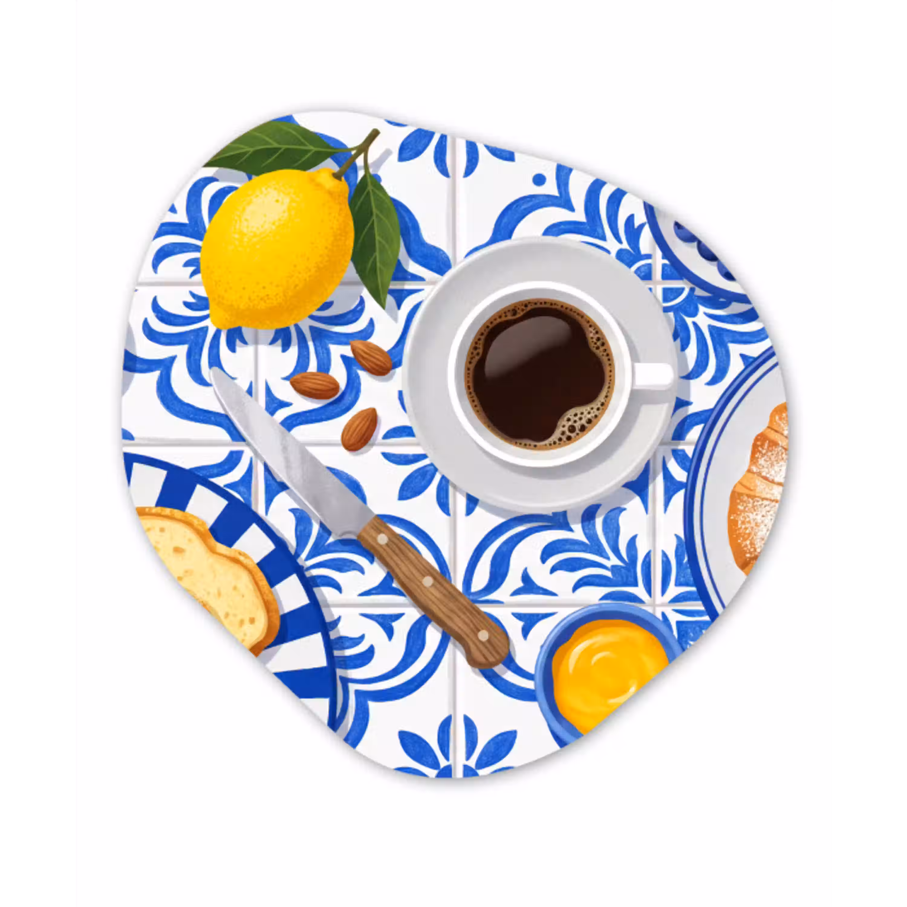 Ontbijt - Gebak - Eten Wandcirkel Organisch Plexiglas middel -3d