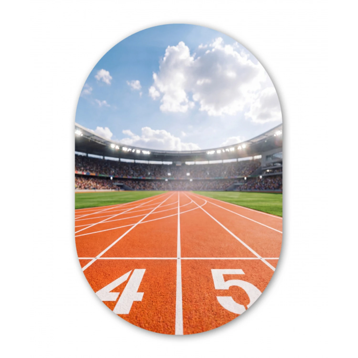 Sintelbaan - Stadion - Sport -Oranje Wandcirkel Ovaal Forex klein -3d