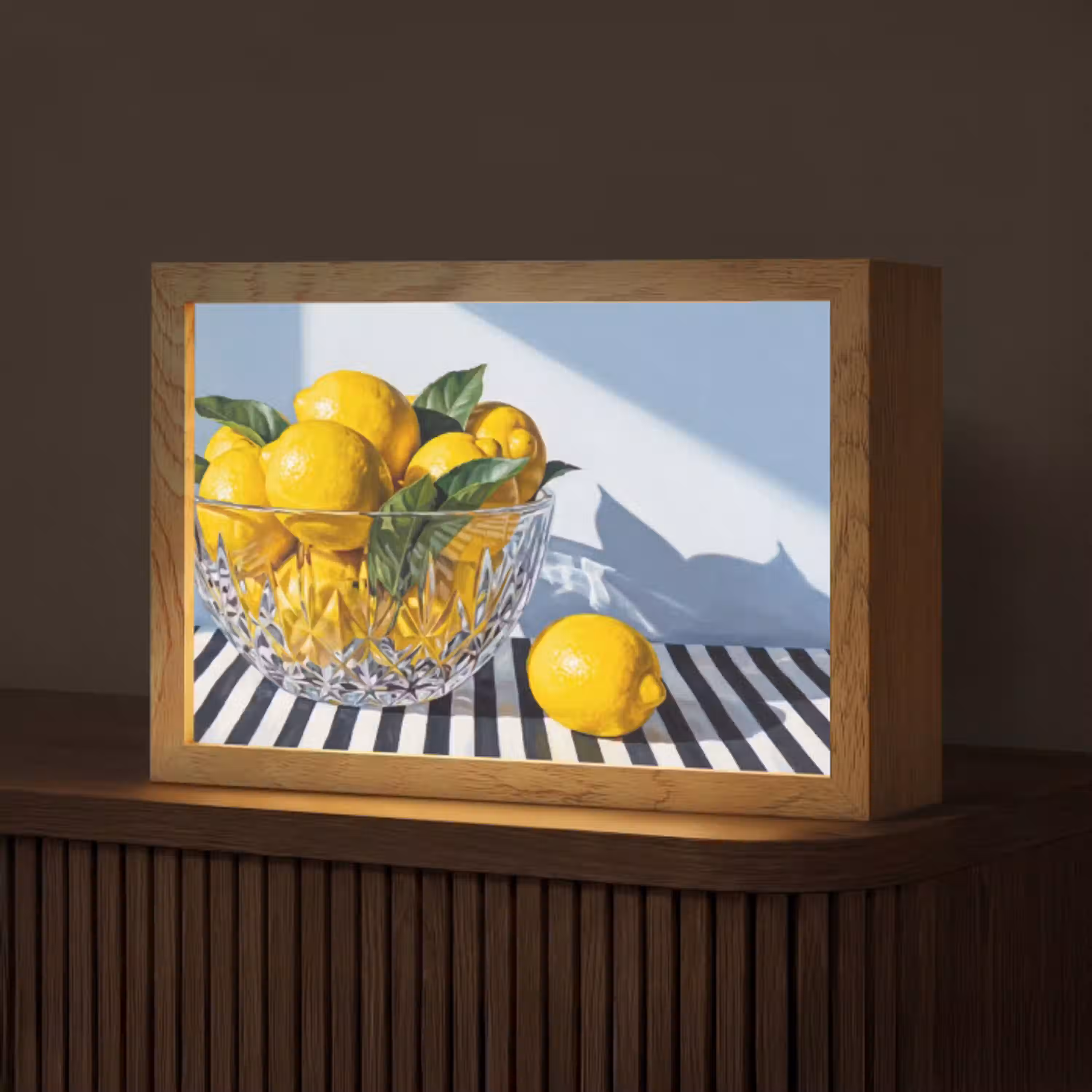 Citroenen - Fruit - Geel Light Box met kabel (Tafellamp) klein -z3d_website