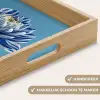 Bloem - Blauw - Bloemblaadjes - Streepjes Dienblad Rechthoek middel -USP_HandgreepNL