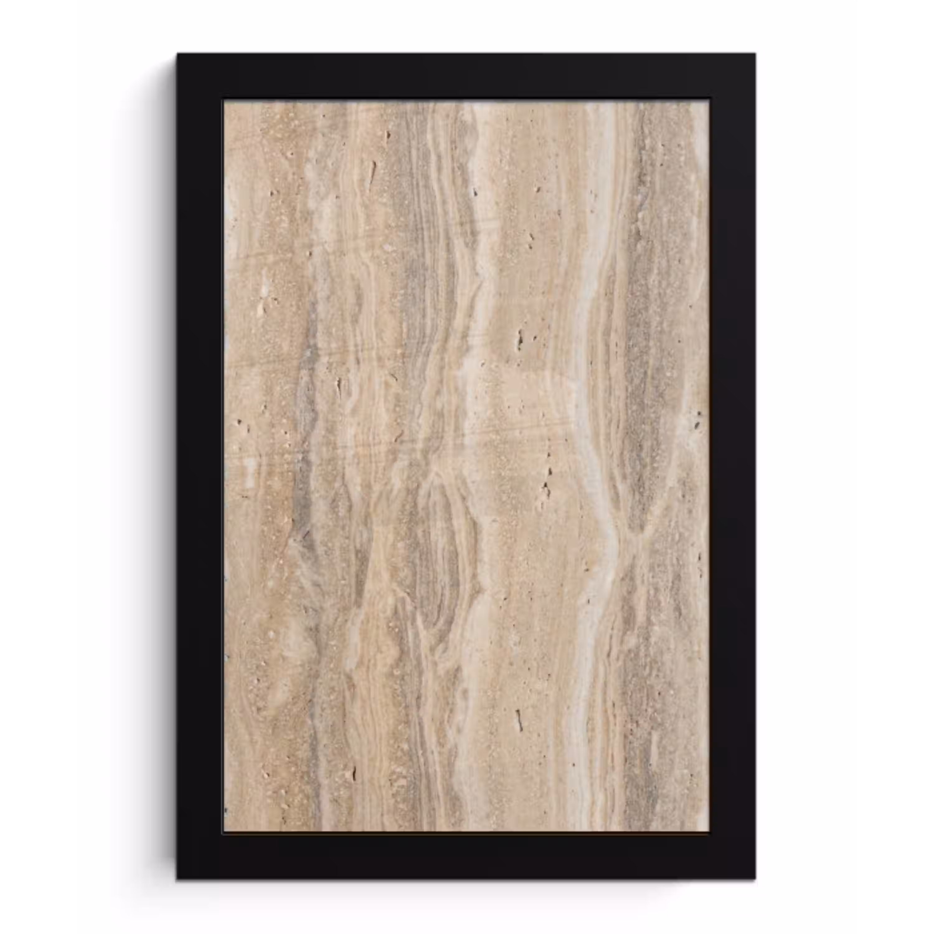 Steen - Patroon - Textuur - Natuurlijk - Beige fotolijst zwart zonder passe partout klein -3d