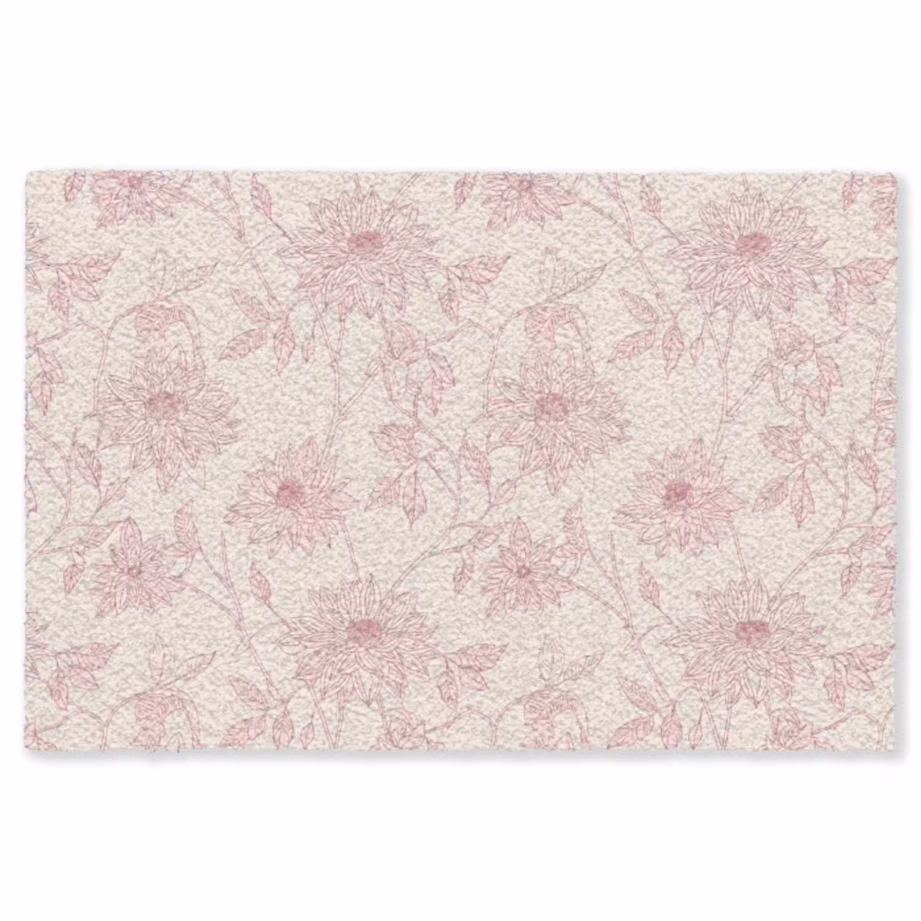 Oudroze - Dahlia's - Lijntekening - Patroon Vloerkleed Rechthoek klein 1091 -3d