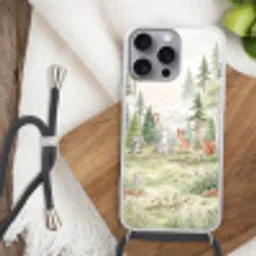 Bos - Dieren - Groen Hoesje iPhone 16 Pro Max met koord klein -sfeer4