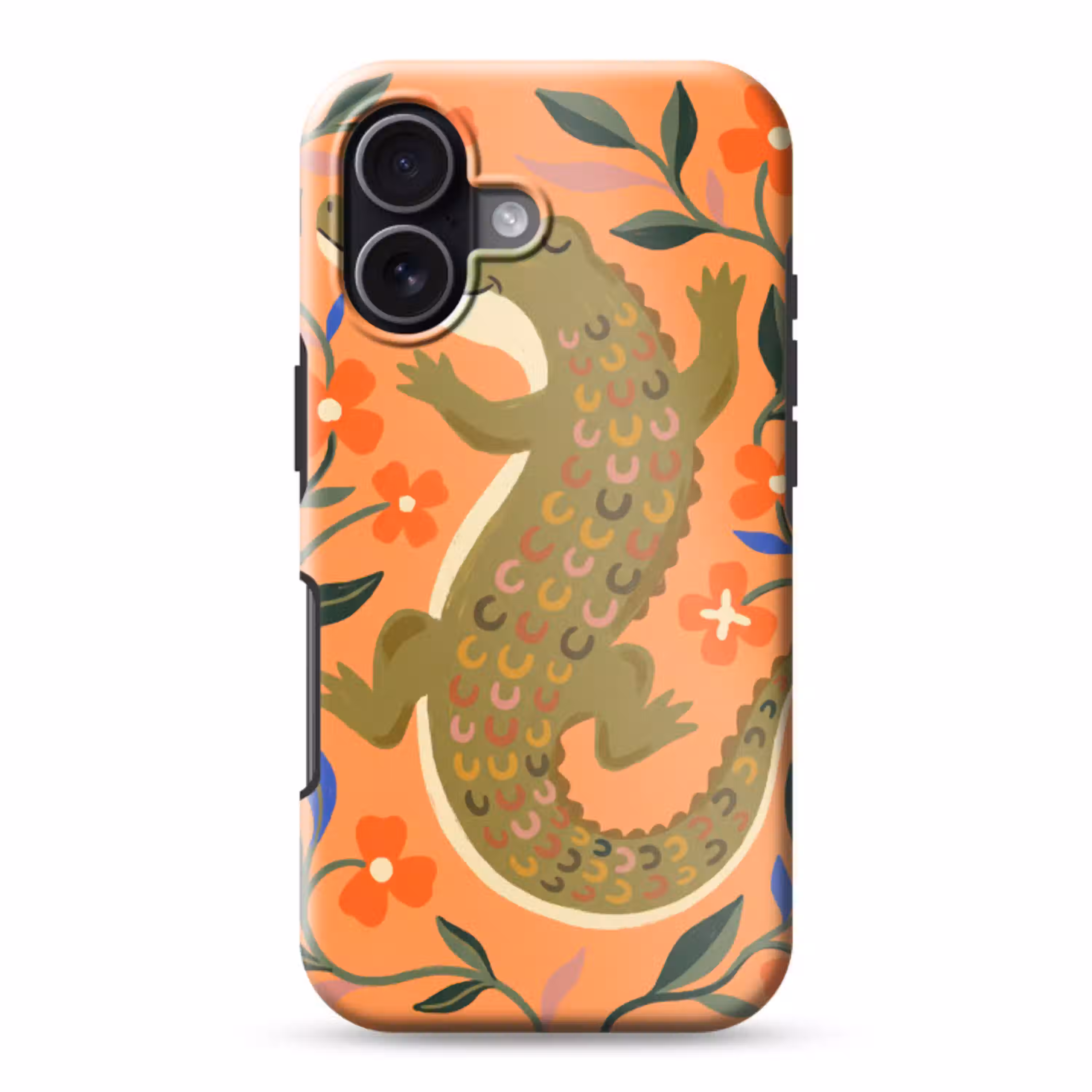 Dieren - Bloemen - Oranje - Illustratie - Natuur Toughcase MagSafe Apple iPhone 17 klein -3d