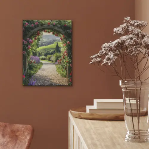 Doorkijk - Tuinboog - Bloemen - Natuur - Pad PET vilt klein -sfeer4