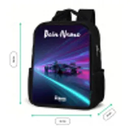 Lichtstralen - Neon - Racewagen - Paars Rugzak - Zwart middel -productfoto_formaten
