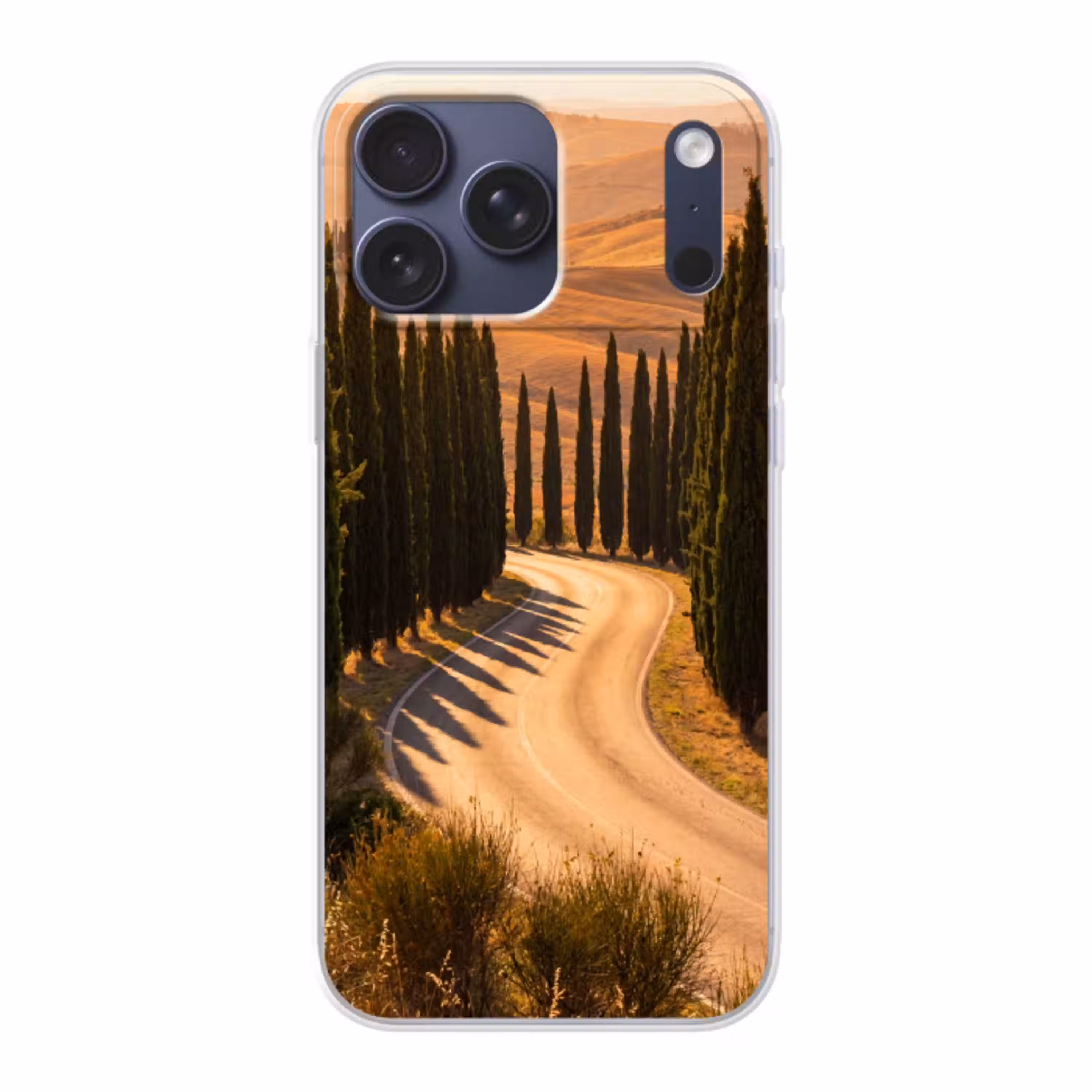 Landschap - Weg - Bomen - Natuur - Goud Telefoonhoesje iPhone 17 Pro Max klein -3d