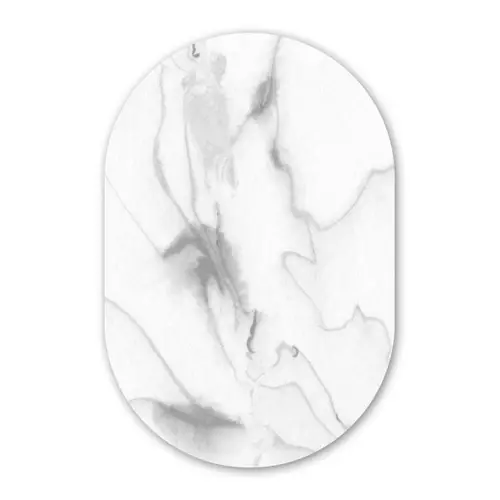 Marmer - Grijs - Wit - Abstract - Marmerlook Wandcirkel Ovaal Forex klein -3d