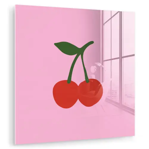 Kersen - Roze - Illustratie plexiglas 5mm klein -zzzproduct_nieuw