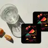 Piramides - Cirkels - Neonkleuren - Geometrisch onderzetter kurk middel -sfeer4