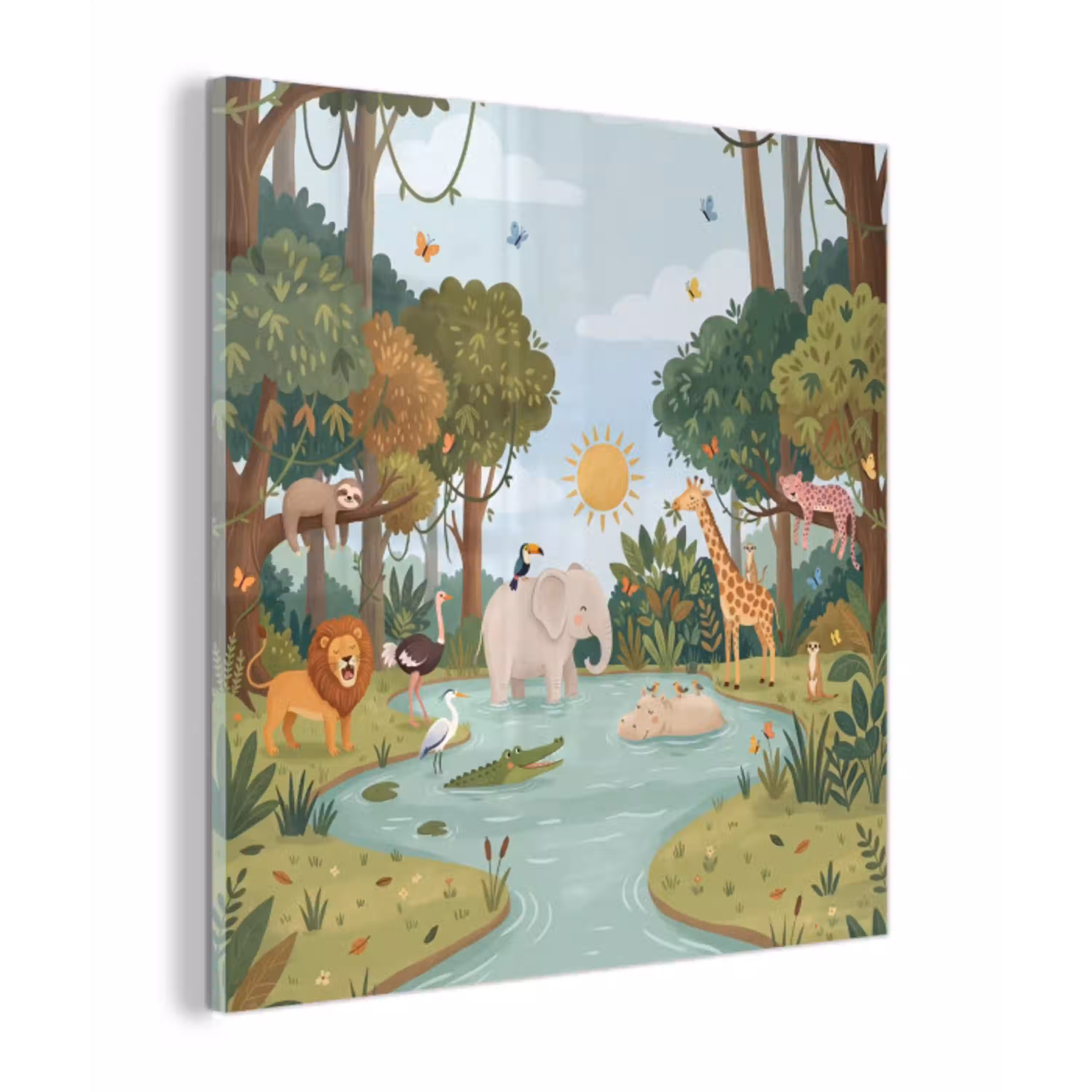 Jungle - Oase - Dieren - Kleurrijk plexiglas 5mm klein -z3d