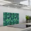 Blauw - Palmbladeren - Afsnijding keuken achterwand spatscherm klein 900 -3d_schuin