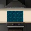 Bloesem - Blauw - Turquoise keuken achterwand spatscherm klein 900 -sfeer1