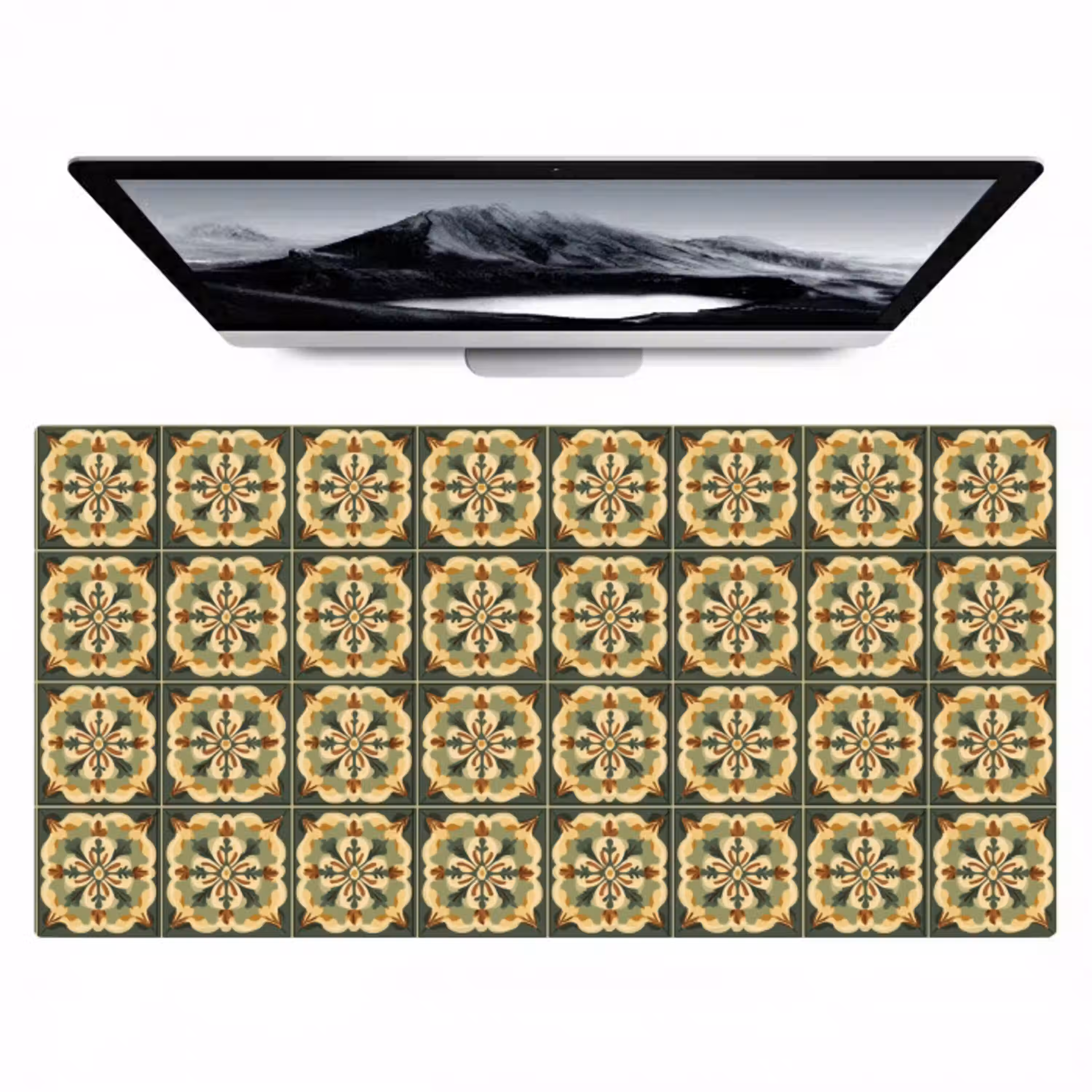 Ornament - Patroon - Groen Muismat XXL klein 681 -zzz3d