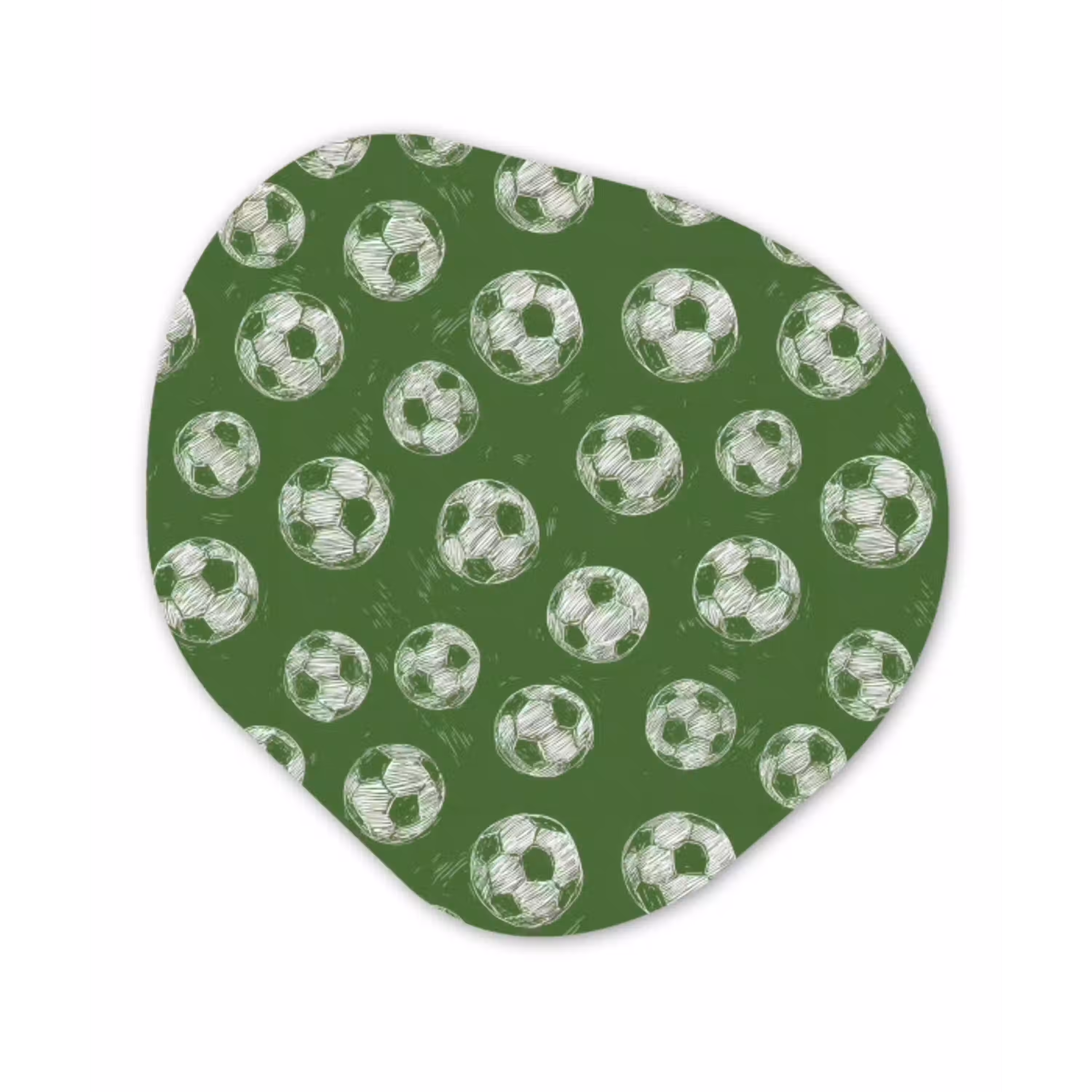 Voetbal - Sport - Groen Wandcirkel Organisch Aluminium middel 851 -3d