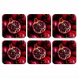 Granaatappel - Rood - Fruit onderzetter kurk middel -3d