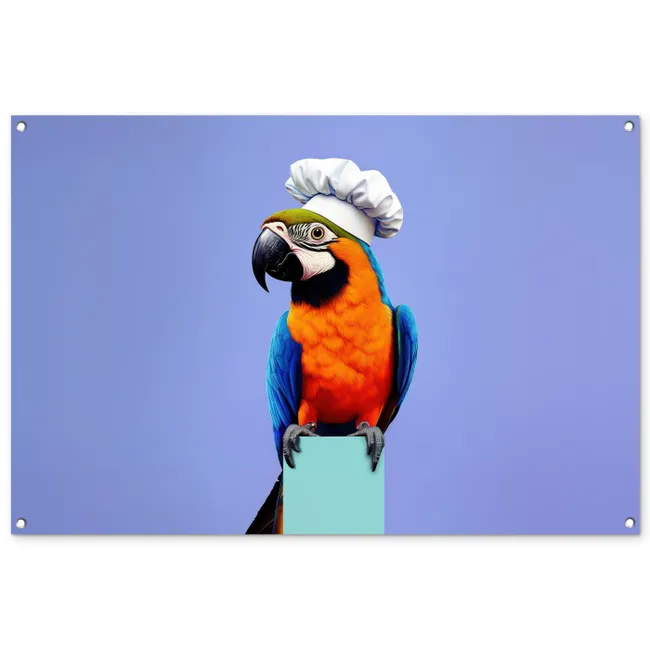 Tuinposter - Papegaai - Koksmuts - Vogel - Leuk