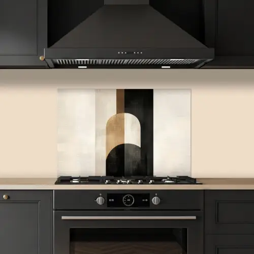 Geometrische - Vormen - Wit keuken achterwand spatscherm klein -sfeer1