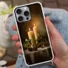 Kaarslicht - Kerst - Veelkleurig Hoesje iPhone 16 Pro Max met koord klein -sfeer3